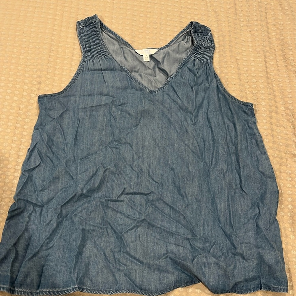 Chambray Sleeveless Blouse
